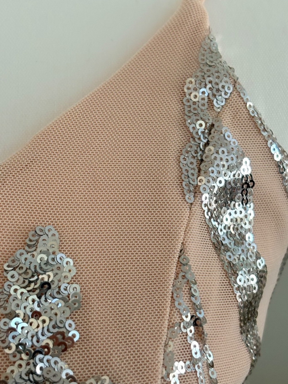 Windsor Silver & Nude M Spring Formal Prom Sparkle Sequin Glitter Dress - Picture 5 of 16